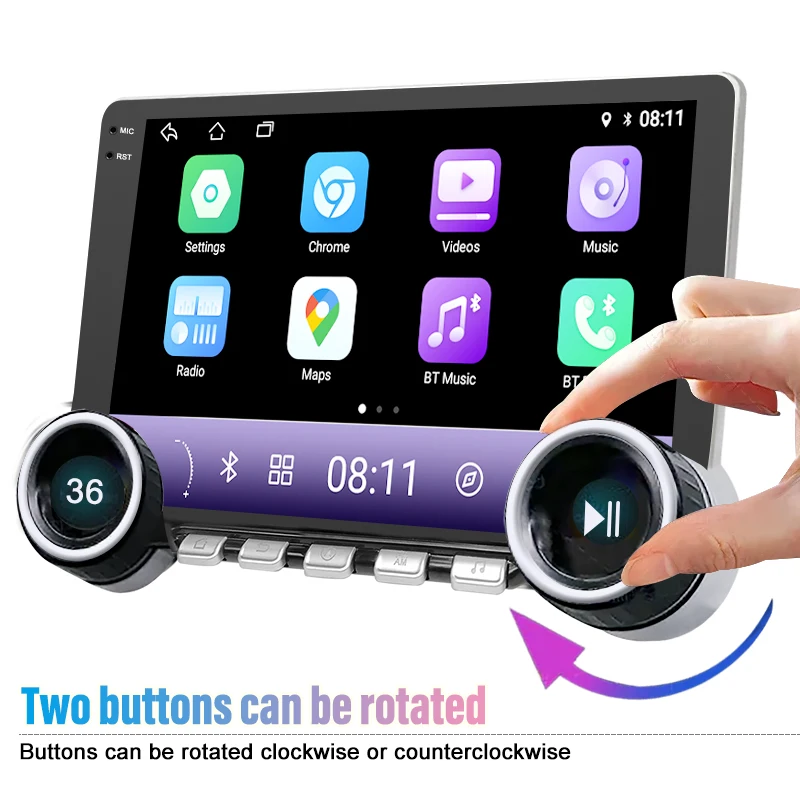 HOT Selling 10.1 Inch Car Radio Dual Knob Button Android Carplay Bt-enabled WIFI DSP Multimedia Car Stereo Car Dvd Player