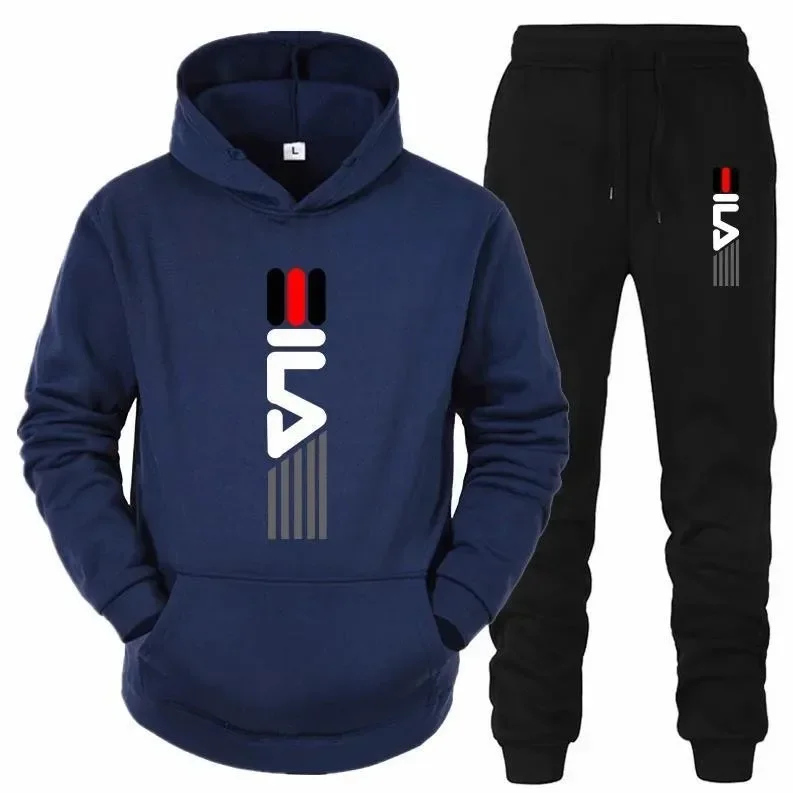 Men's Hooded Fashionable Sportsweargym Sportswear Set Running Winter Clothingnew Styles