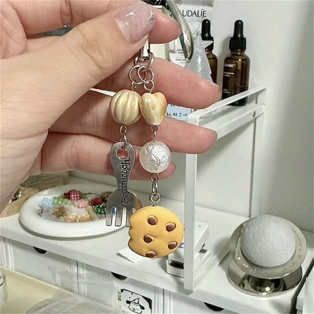 Cute 3D Strawberry Cake Cookie Pendant Phone Charm Strap Lovely Accessories Lanyard Keycord For iPhone Camera Bag Girls Jewelry