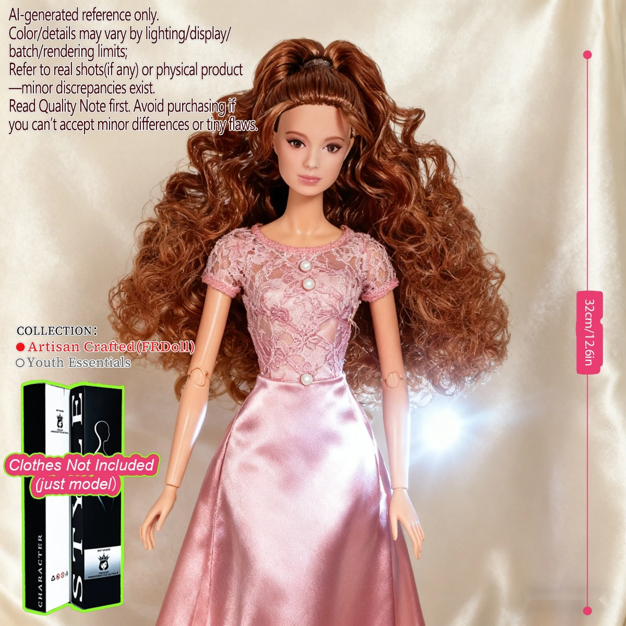 Boneca BJD Supermodelo Colecionável em Escala 1/6, Estátua Articulada Posável, Maquiagem Exquisita, Presente DIY Sem Roupas