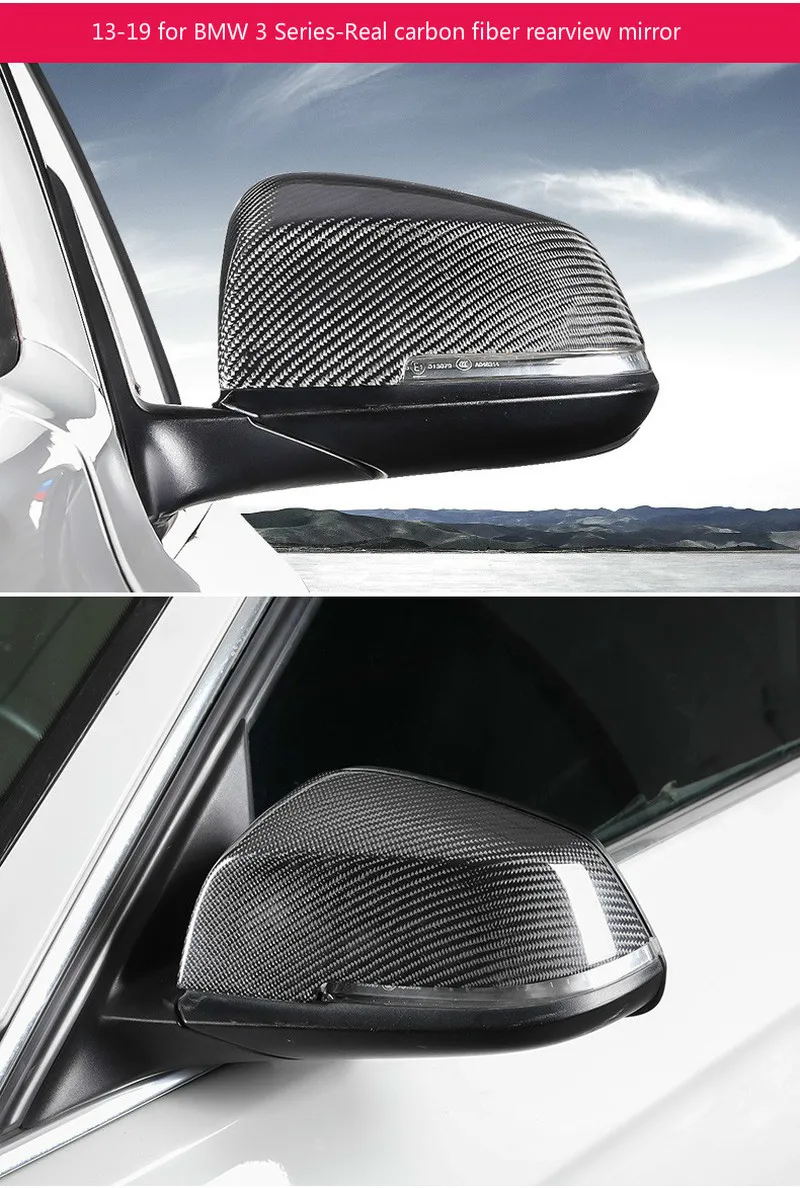 For BMW 3 Series 5 Series 1 2 3 4 Series X3 X4 X5 X7 Rearview Mirror Shell Carbon Fiber Reversing Mirror Cover Horn Modification