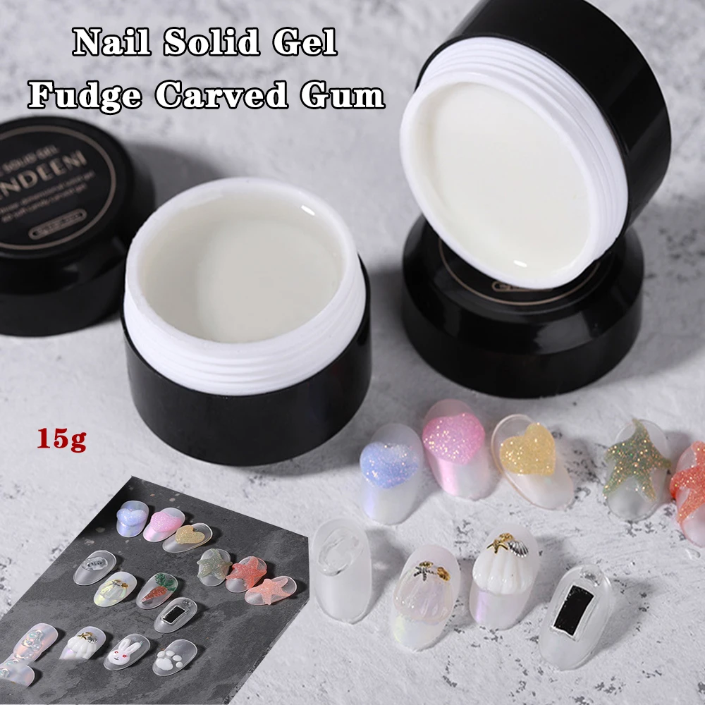 

Vendeeni Solid Shaping Carved Flower Function Gel Nail Polish Soak Off UV LED Jelly White Solid Candy Manicure Nail Lacquer