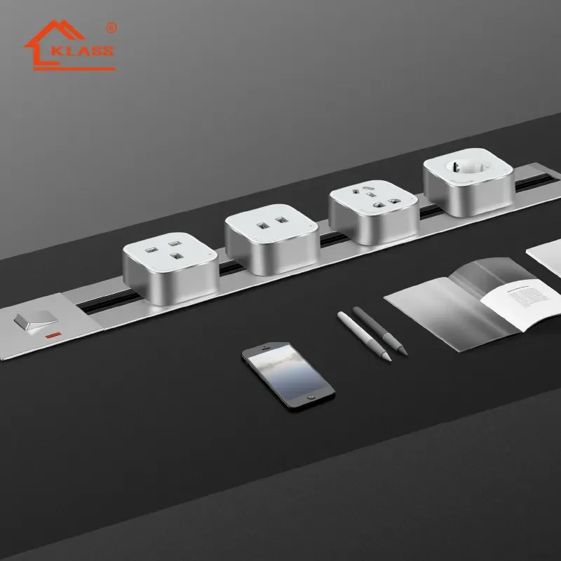 

2023 Ali Hot Universal Multi Smart Office Desk Power Rail Track System Electric Socket Electric Power Track Socket