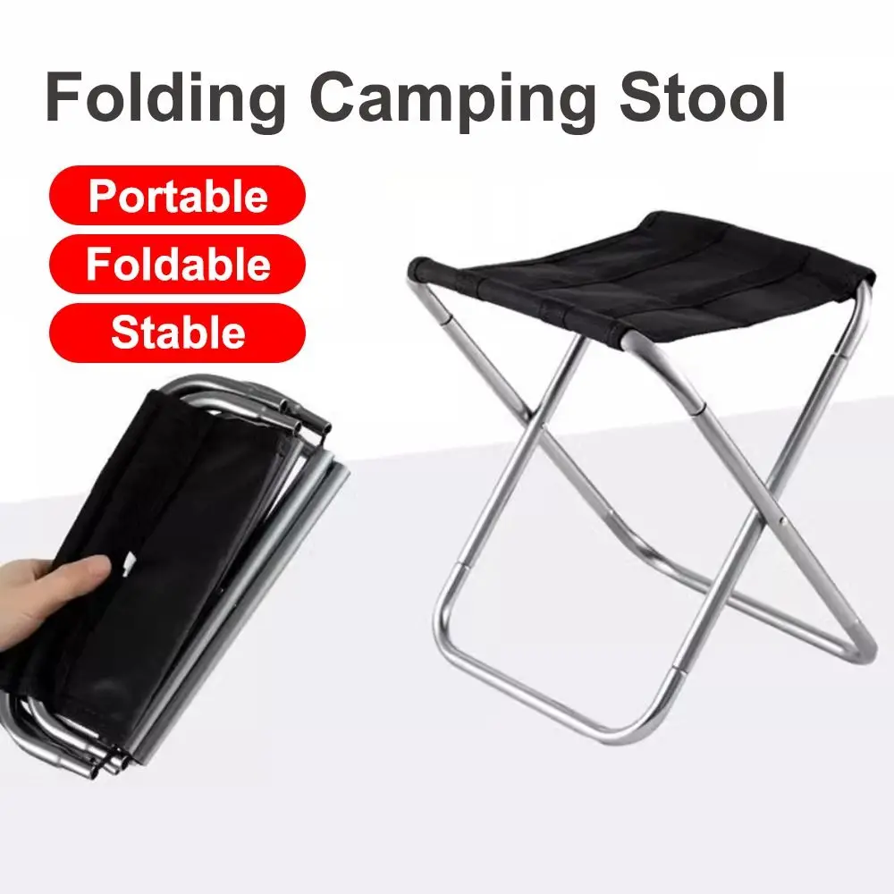 Aluminum Alloy Folding Camping Stool High Strength Foldable Fishing Foot Rest Ultralight Compact Portable Collapsible Camp Stool