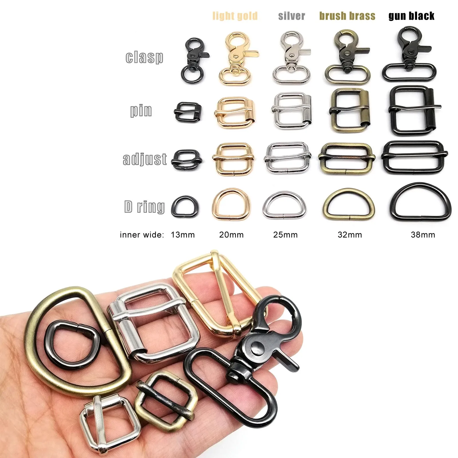 Высококачественная кожаная ручная сумка, ремень для рюкзака, ремень D-образное кольцо, прямоугольное трехскользящее регулируемое роликовое штифтовое кольцо, пряжка-слайдер, застежка, триггерный крючок