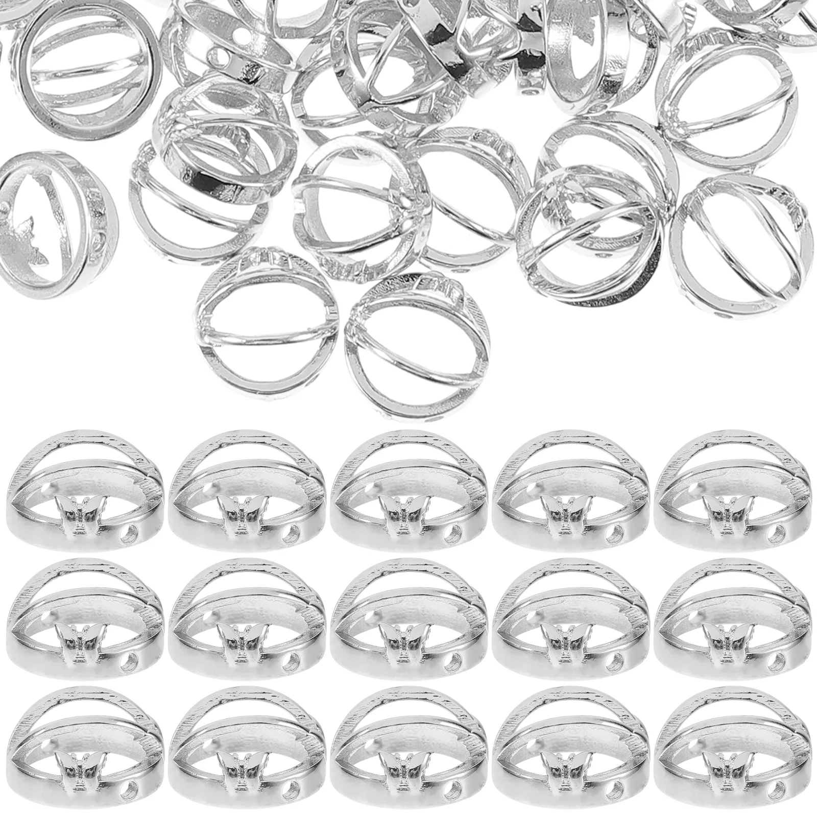 

50pcs Diy Beads Rings For Jewelry Making Star Charms Earring Bracelet Necklace Craft Supplies Metal Spacer Beads