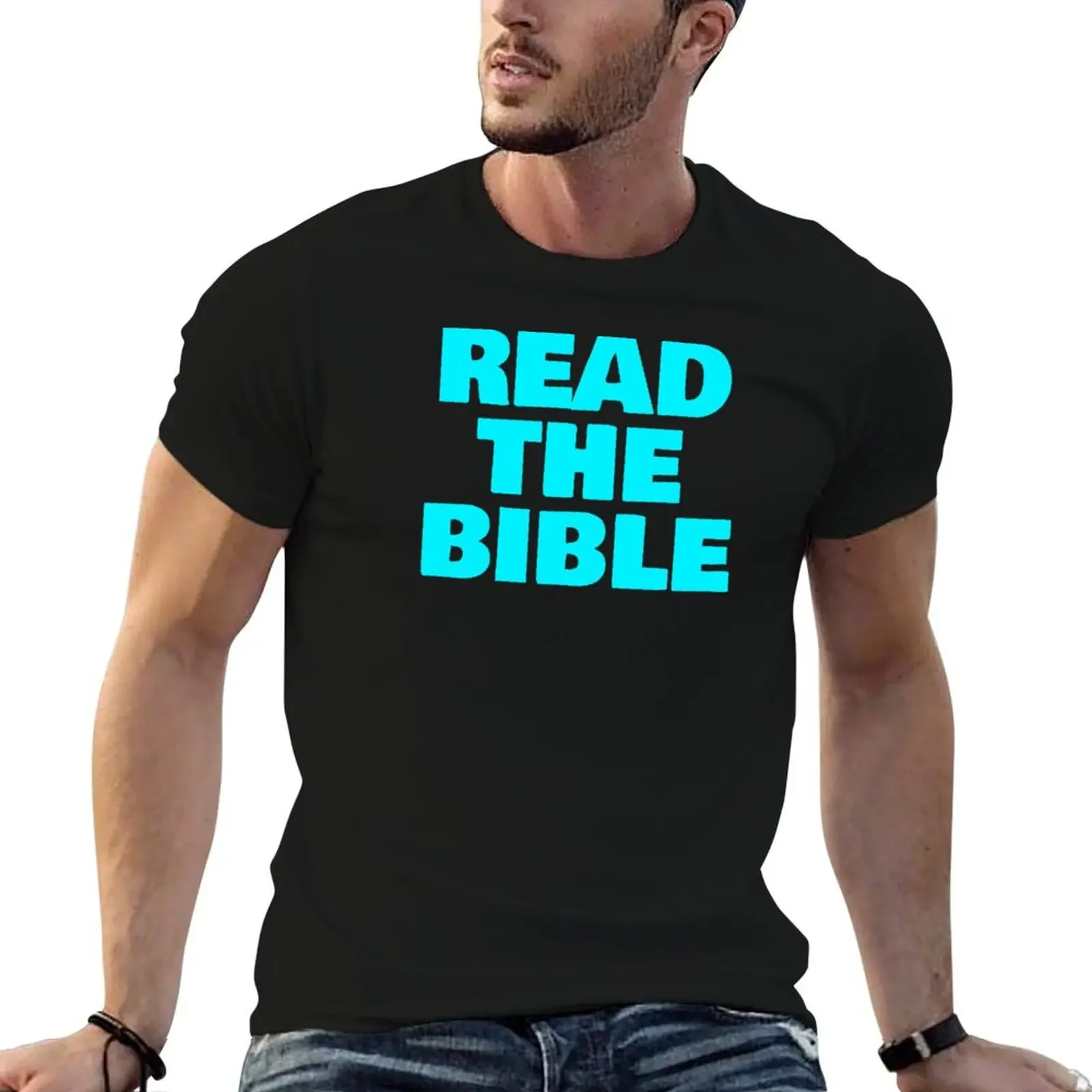 READ THE BIBLE T-Shirt quick drying graphic t shirt vintage compression shirt men