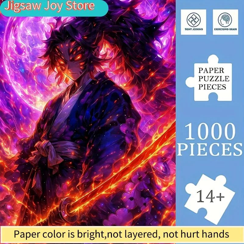 

Набор аниме-пазлов в коробке, средний уровень сложности, подходит для семейного досуга, праздничных подарков и обучения.