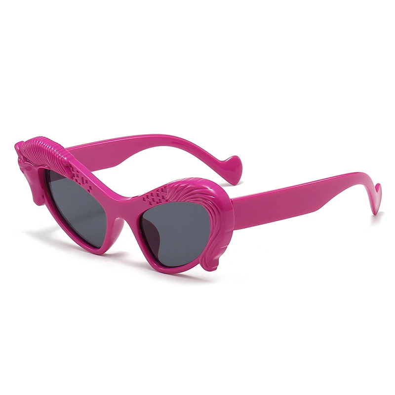 Nueva marca de diseñador, gafas de sol con montura de caballo volador para mujer y hombre, gafas de sol tipo ojo de gato a la moda, gafas de sol Vintage de lujo Punk Hip Hop