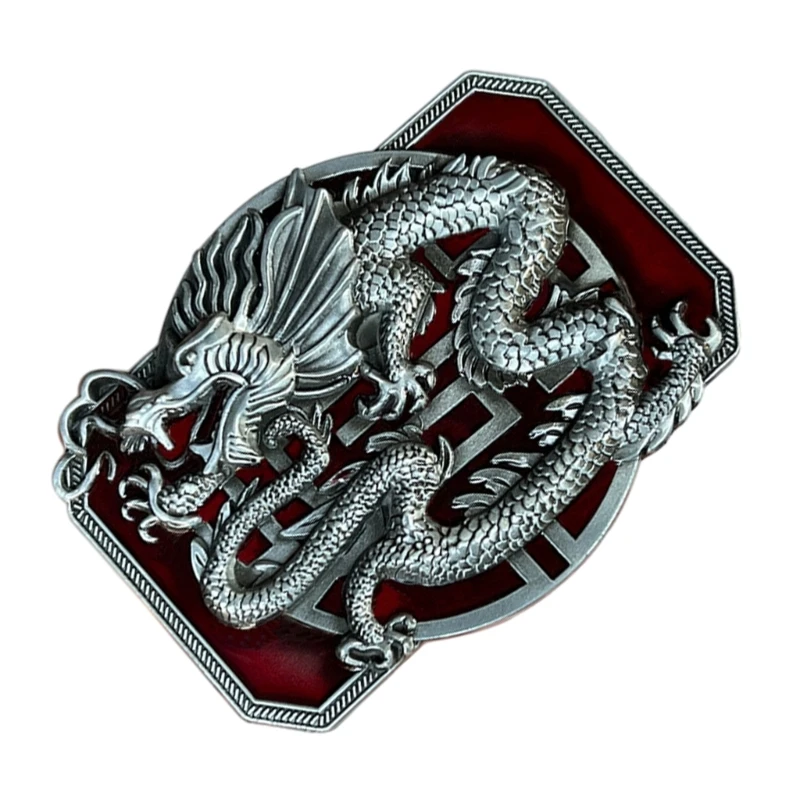 Chinese Metal Relief Dragon Pattern Belt Buckle Delicate Belt Buckle DIY Waistband Accessories Rock Drop Shipping