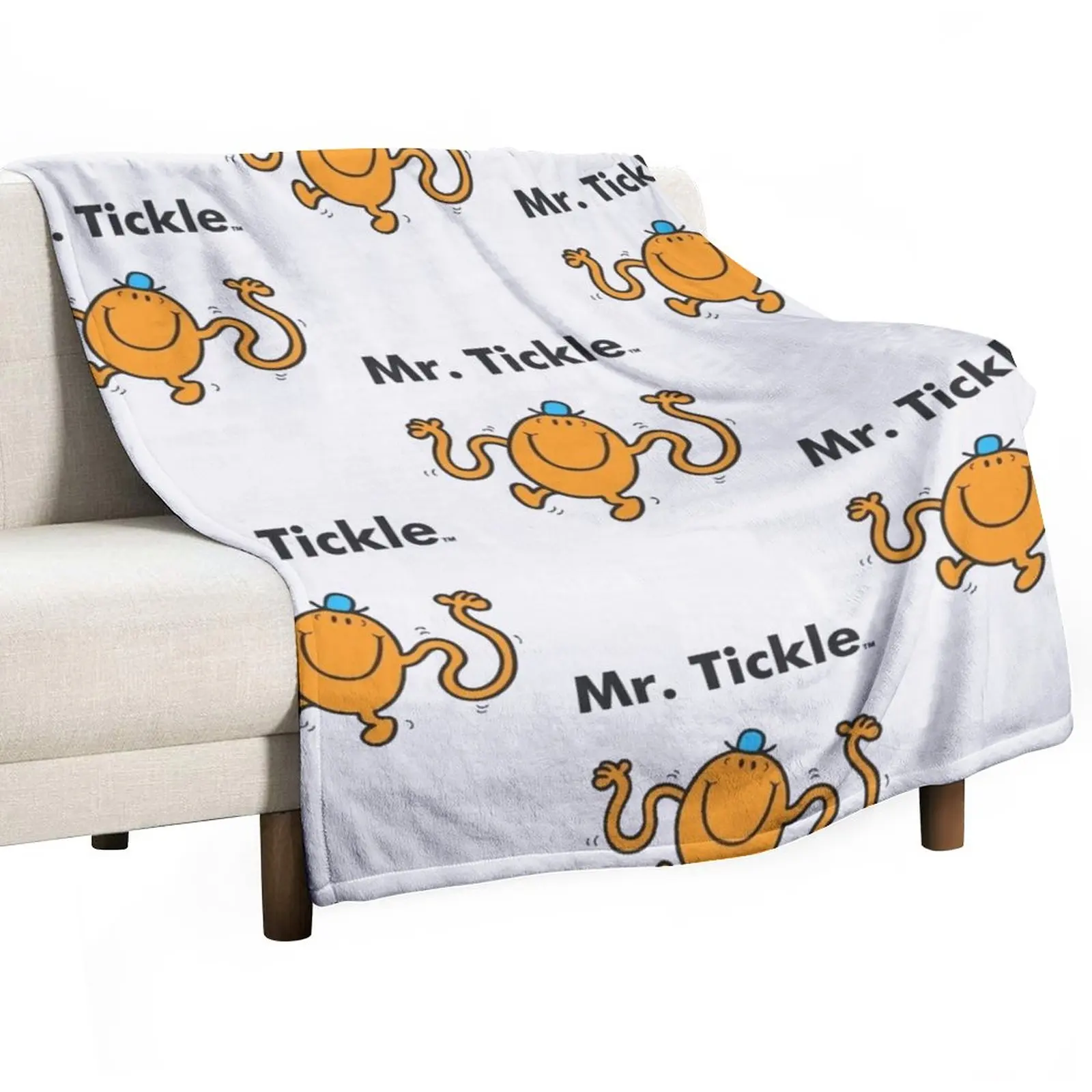 Unique Print with Mr, Tickle Cool Raglanslack Throw Blanket for sofa Bed Fashionable Sleeping Bag Blankets