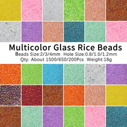 18g 11/0 2mm/3mm/4mm Glass Seed Beads Miyuki Rice Spacer Loose Beads For Jewelry Making Beaded Bracelet Earring DIY Accessories