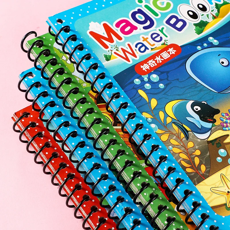 Nuevos libros de dibujo de agua mágica para niños, libros para colorear, juguetes de pintura para niños, cumpleaños, Navidad, Año Nuevo, regalo para niños y niñas