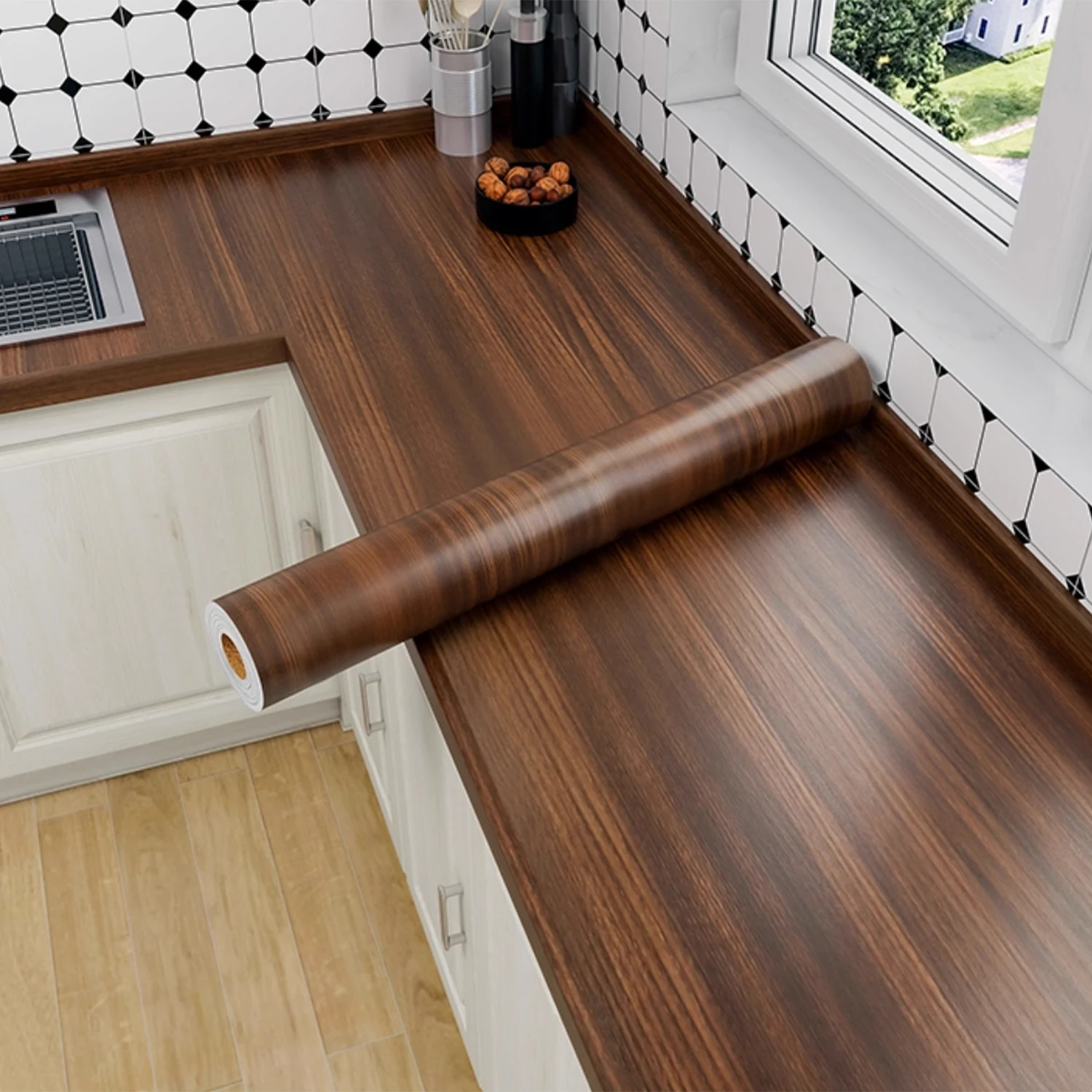 Vinyl Self-adhesive Waterproof Wood Wallpapers Wall Stickers for Wall in Rolls Furniture Renovation Film Bedroom Home Decor PVC