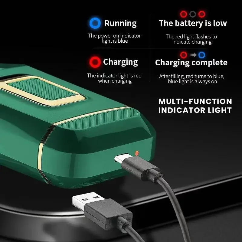 Kemei KM-2031 Roestvrijstalen Dubbelgaas Wasbaar Heen En Weer Bewegende Usb Opladen Slim Anti-Pinch Elektrisch Scheerapparaat