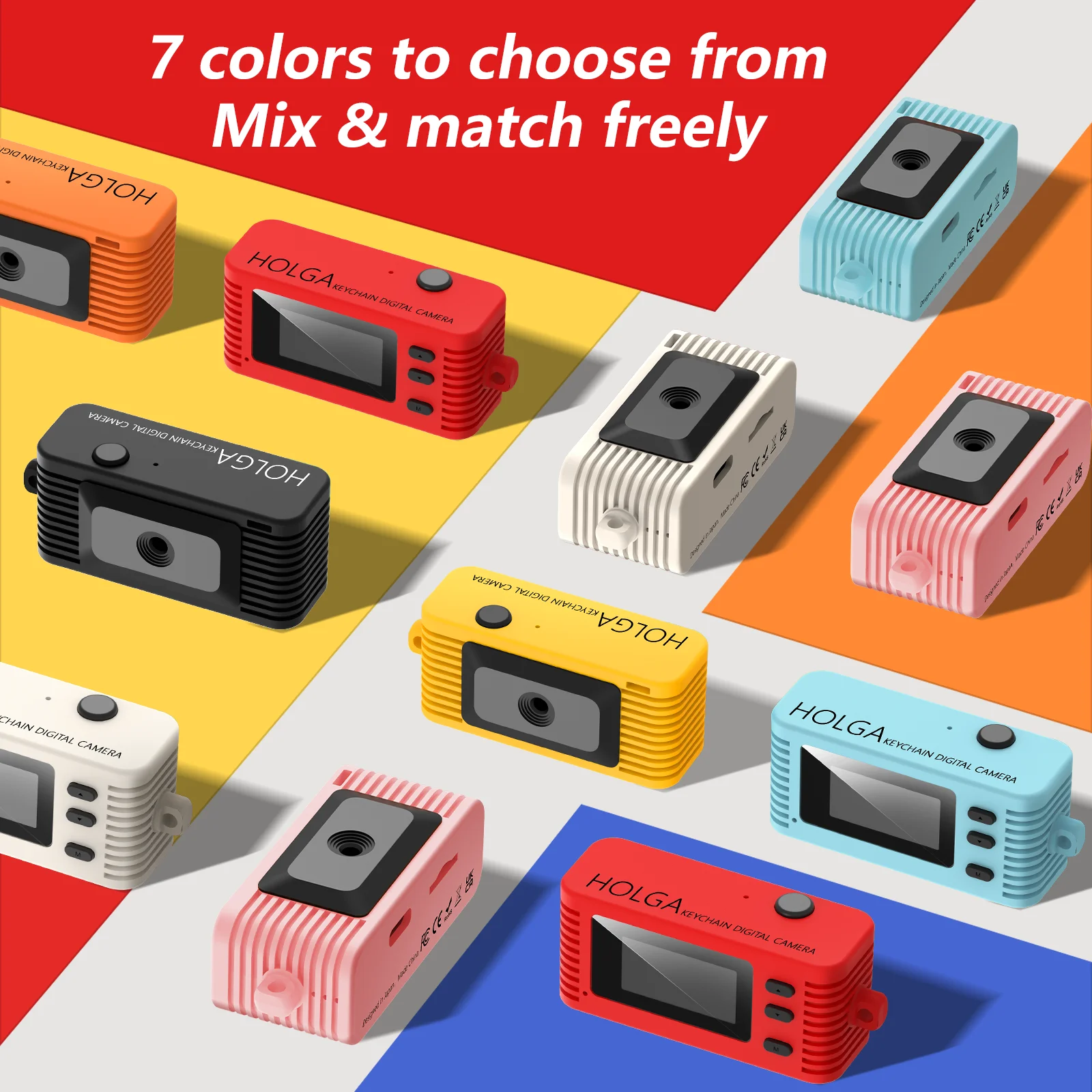 HOLGA DC-01 Keychain Digital Camera TFT LED Screen Retro Keychain Camera 1920x1080 30fps Very Small Camcorder Video Recorder