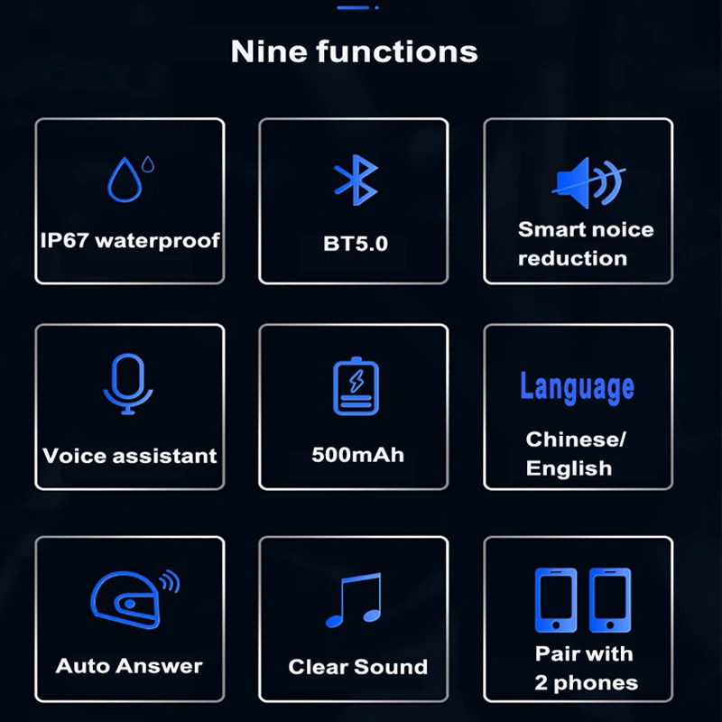 Motorcycle Bluetooth Helmet Earphones Bluetooth 5.0 Earphones Hands-free Stereo Earbuds Wireless Earphones Bicycle Earphones image 6