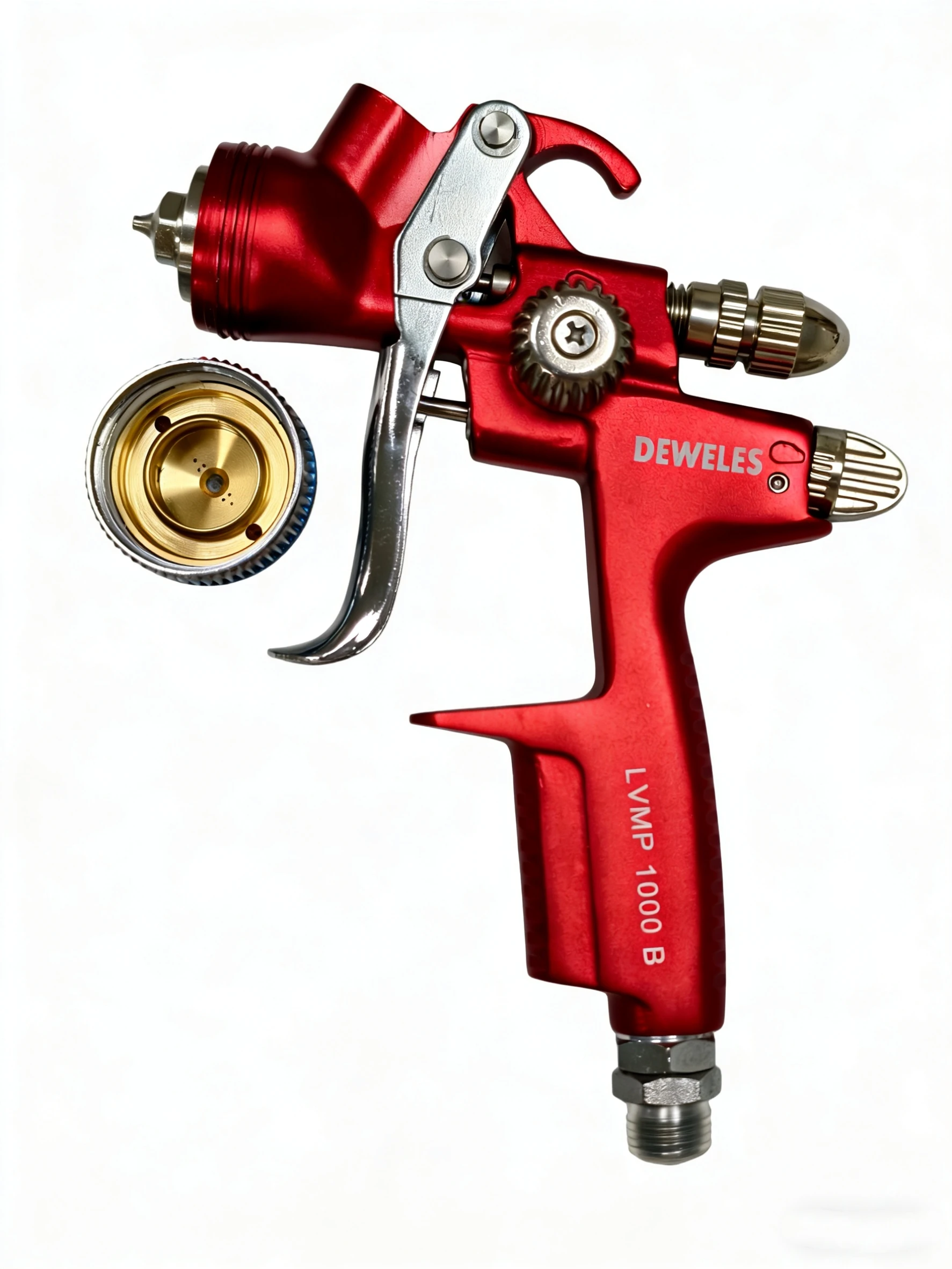 

DEWELES LVMP 1000B Spray Gun 1.3mm Nozzle Gravity Feed High Atomization Paint Sprayer for Automotive Car Painting