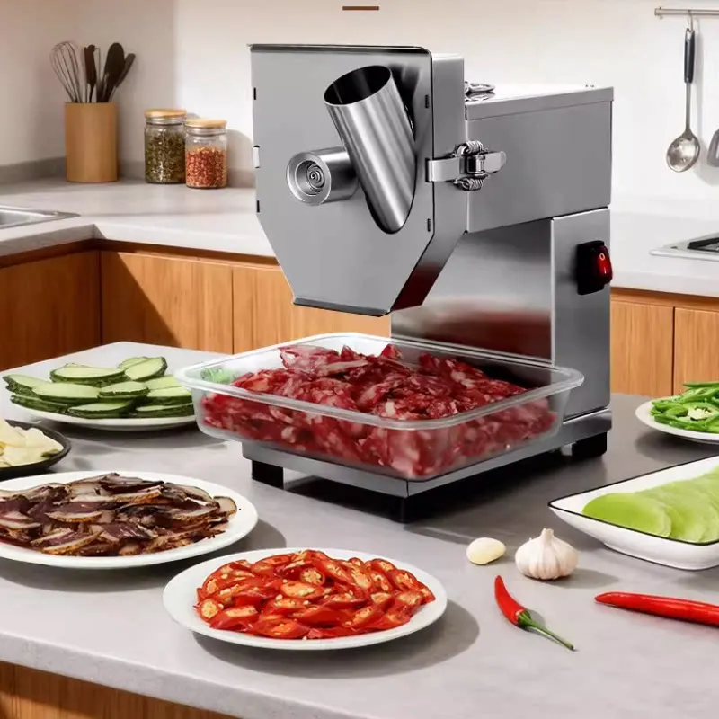 

Mond.uk 200W Commercial Electric Vegetable Cutter, 30-Degree Slope Slicer Shredder SUS304 Automatic Chopper for Onion Scallion
