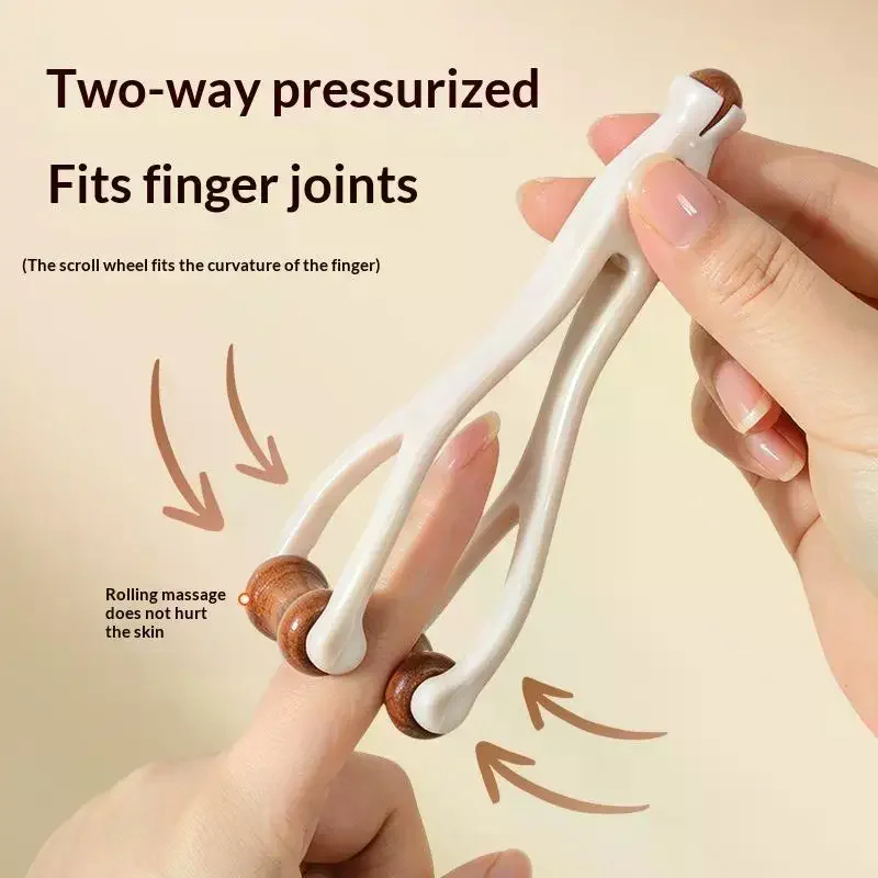/Kuz/1Pcs Hardwood Massage Roller Tool For Hand Discomfort Stress Relief Tools Finger Massager For Carpal Tunnel Syndrome