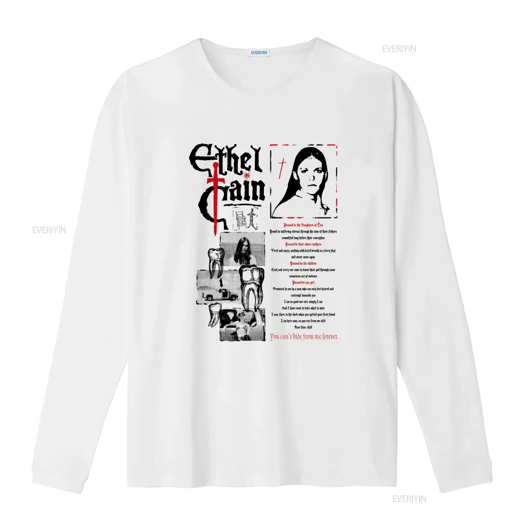 Ethel Cain You Can't Hide From Me Forever T Shirt Full Size S 5XL vintage Washed designer clothes homme streetwear Slightly