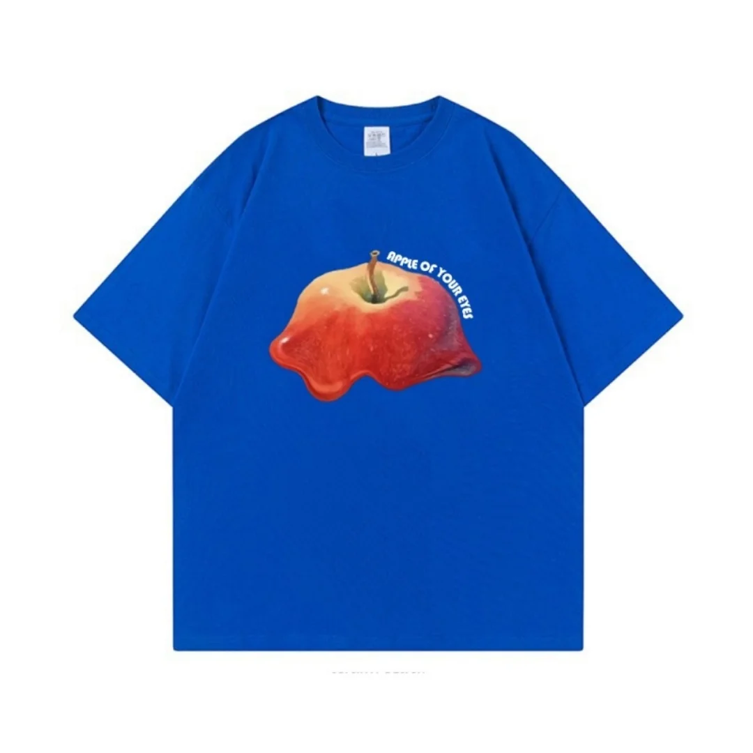 T-shirt graphique imprimé pomme, tendance, mode d'été, sport, pur coton, vêtements pour enfants, Y2k, femme