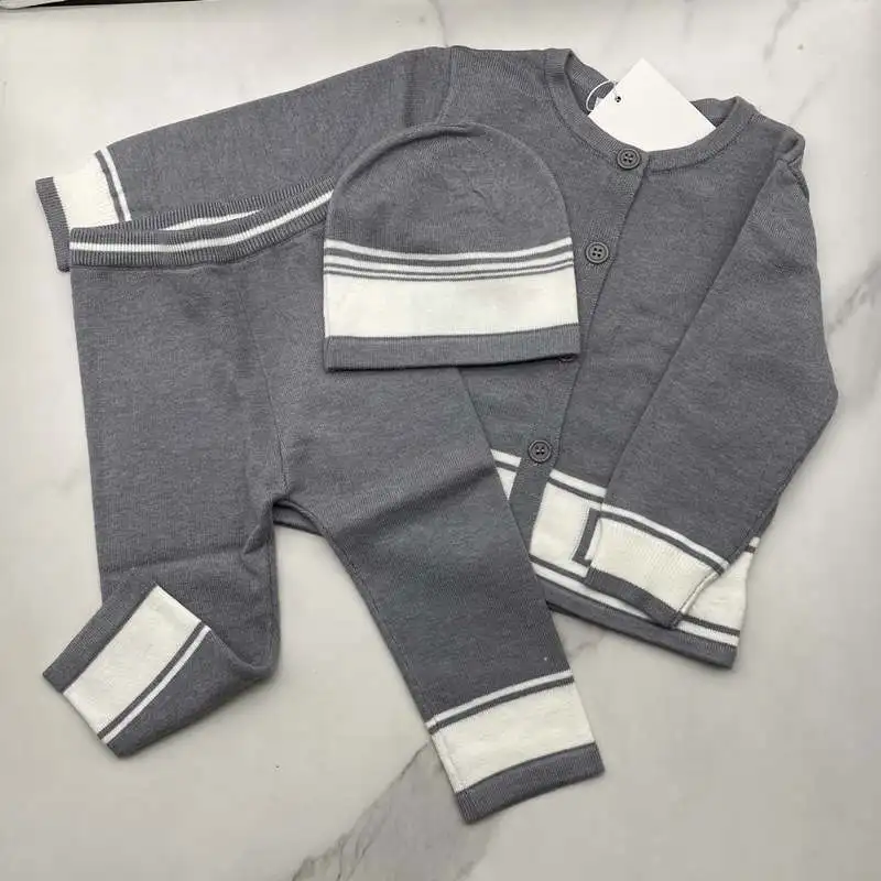 2024-baby-grey-clothing-set-girls-knitted-cardigan-pants-hat-3pcs-set-knitted-cardigan-solid-clothing-set