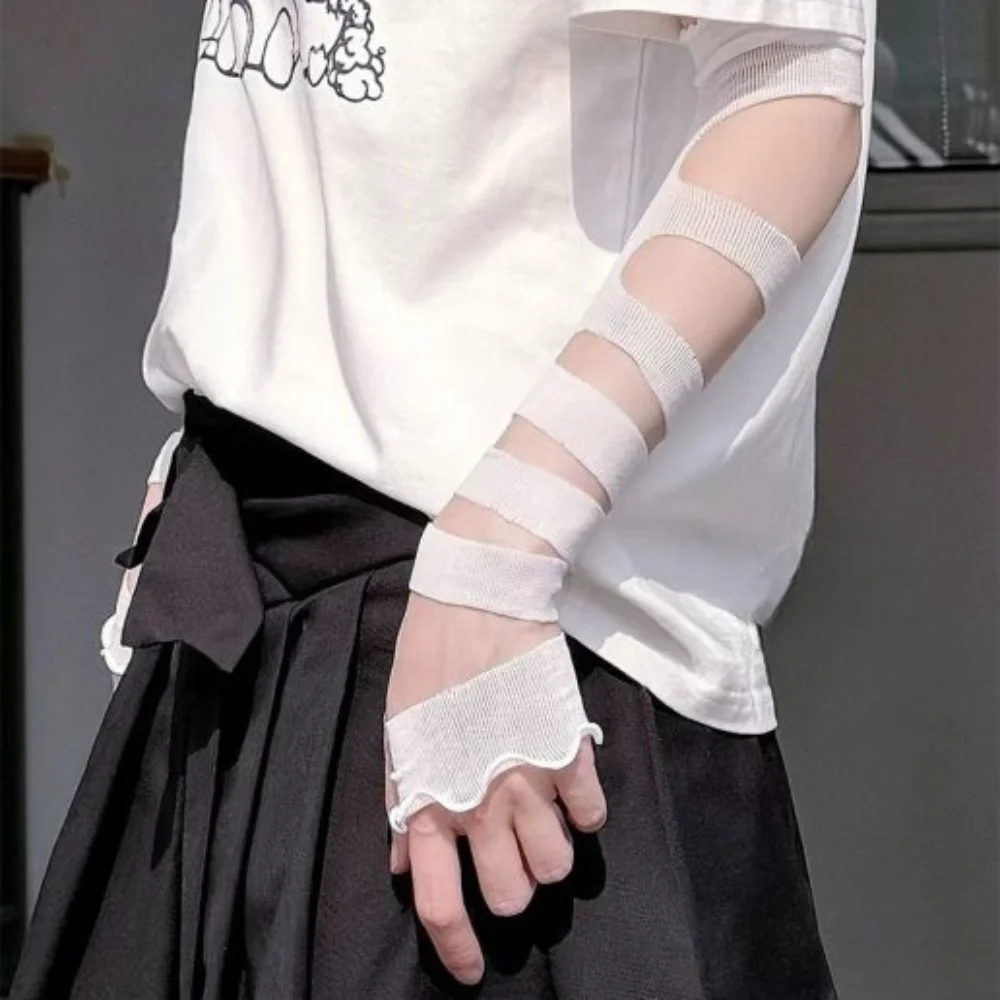 

Streetwear Y2K Strapping Bandage Fingerless Gloves Punk Elastic Bandages Arm Sleeves Wrist Cuffs Subculture Gloves Cosplay