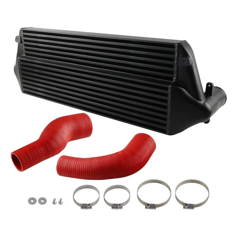 73% Extra High Flow Bar&Plate Intercooler Kit Performance Stepped Core For Toyota GR Yaris GR Corolla 1.6L 2020+ Black/Silver