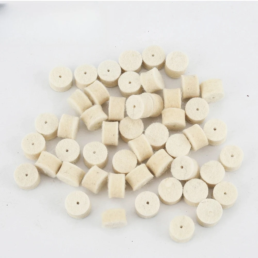 50Pcs 13mm Wool Felt Polishing Buffing Wheel Grinding Polishing Pad+2Pcs 3.2 mm Shanks for Proxxon Dremel Rotary Tool
