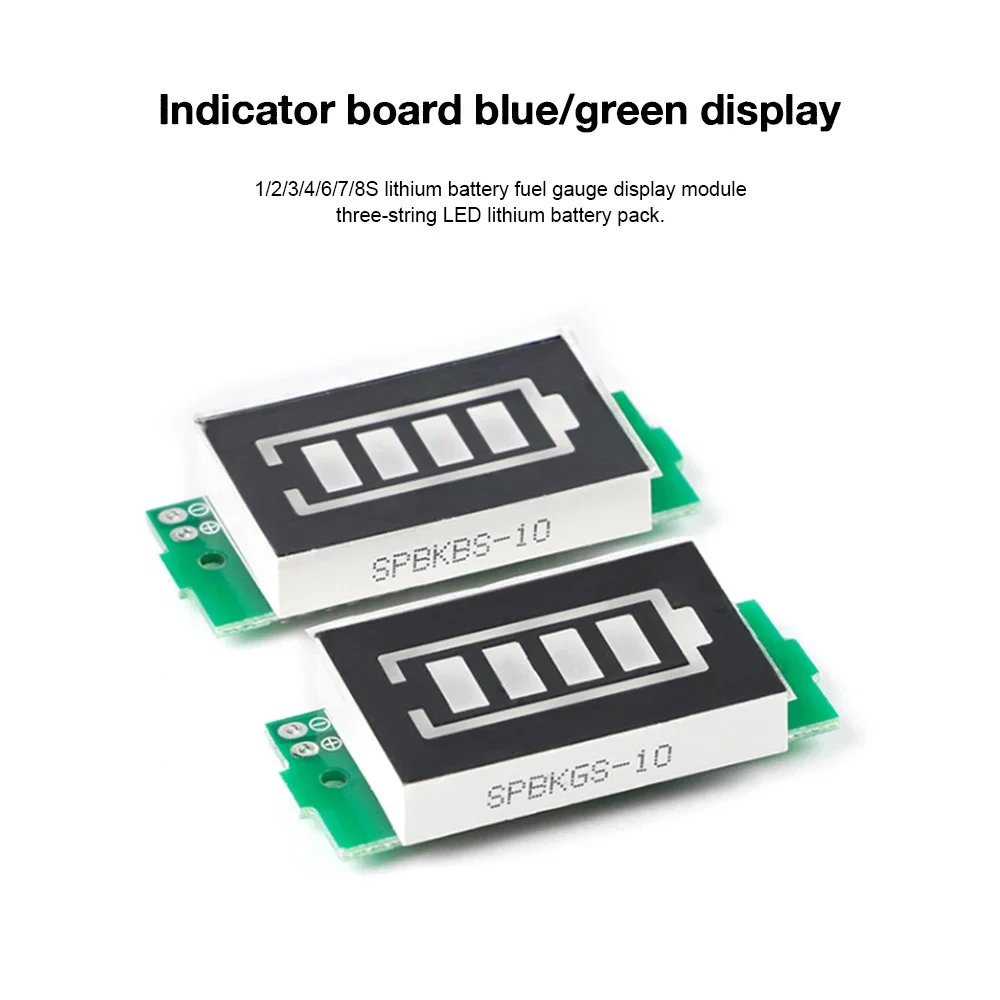 리튬 배터리 연료 게이지 디스플레이 모듈, 3 스트링 LED 리튬 배터리 팩 표시기 보드 모듈, 1S-8S, 3-34V