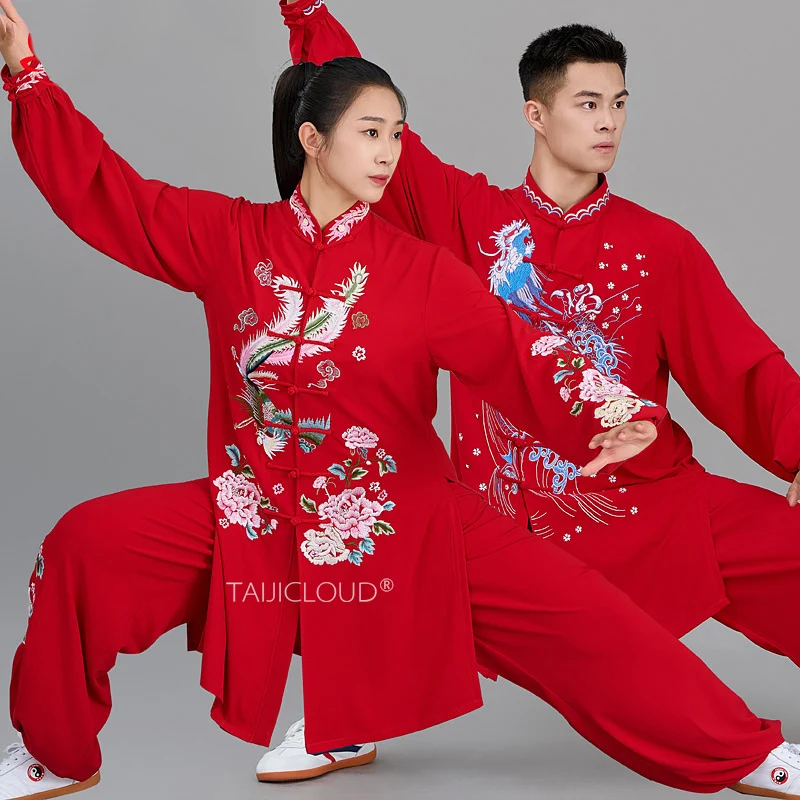 Imperial Dragon & Phoenix Tai Chi Suits | Unisex Spring/Fall Kung Fu Uniform Set - Custom-Tailored Martial Arts Practice Wear