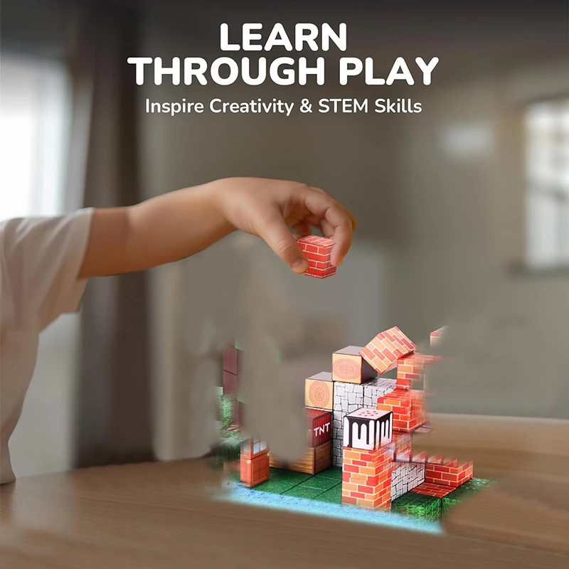 Blocs magnétiques 48 pièces, jouet de Construction pour enfants, cadeaux éducatifs, bas d'anniversaire et de noël
