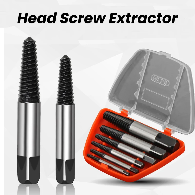 Extractor de tornillos rotos dañados, vástago hexagonal y llave para herramientas manuales rotas, Extractor de tuberías de agua, juego de herramientas manuales, 6 uds.