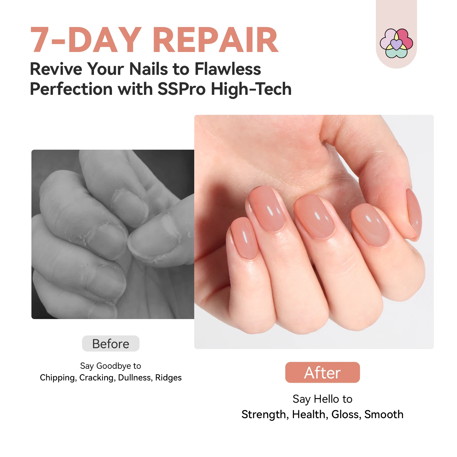 SAVILAND Advanced Nail Strengthener: Nude Air Dry Natural Concealer Foundation Nail Polish Nail Growth for Damaged Nails Repair