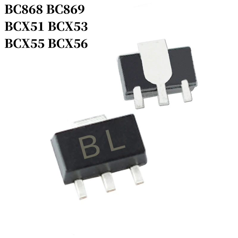 100~5000Pcs BC868 BC869 BCX51 BCX53 BCX55 BCX56 SMD Transistor SOT-89 NPN PNP Bipolar Amplifier Transistor