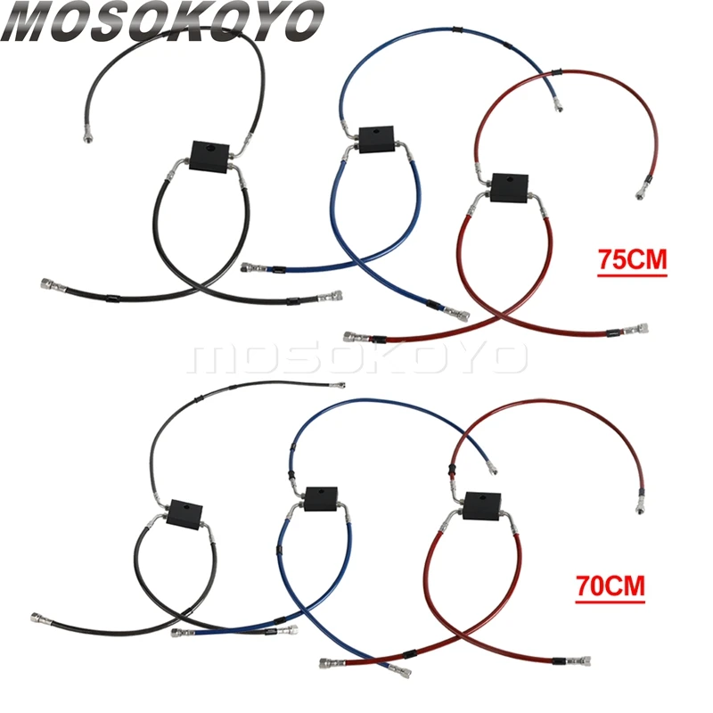 Motorcycle Brake Hose Hydraulic Braided Line For Harley Dyna Low Rider FXDL FXDF Fat Bob 360° Rotatable Banjo 180° Brake Tube