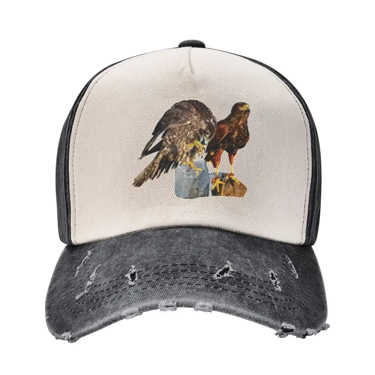 Peregrine Falcon and Harris's Eagle Baseball Cap derby hat Hip Hop Mens Caps Women's