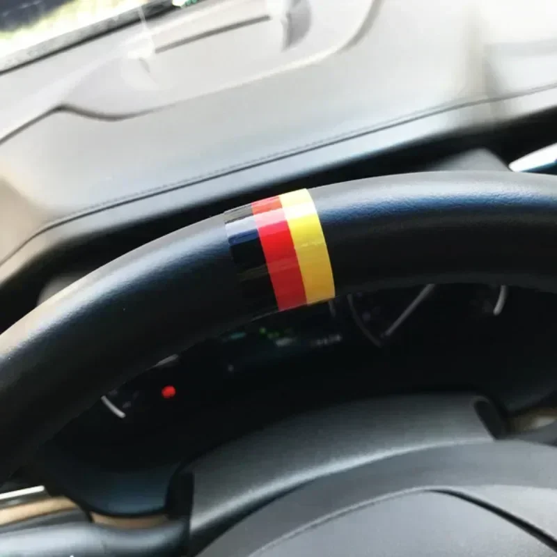 Car Sticker Steering Wheel Decoration with German Flag Car Film Steering Wheel with Personalized Three-Color Label Accessories - view 3