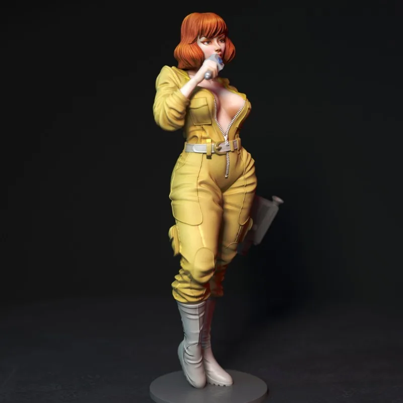 1/24 Cartoon Characters Resin Figure 3d Printing Model Kit Hobby Miniature Female Journalist April O'Neil Unassembled Unpainted