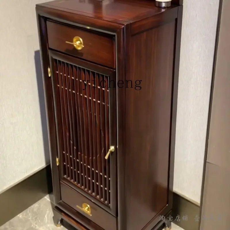 GZ-8 Style Solid Wood Storage Ebony Wood Cabinet Simple Bedroom Living Room