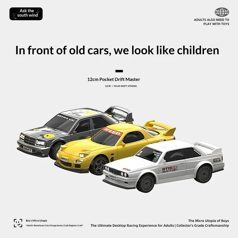 

Wen Nan Feng 1/43 Mini RC Drift Car 12cm Palm Drift Desktop Stress Relief Toy Gift For Boyfriend Adults Collectible Racing Model