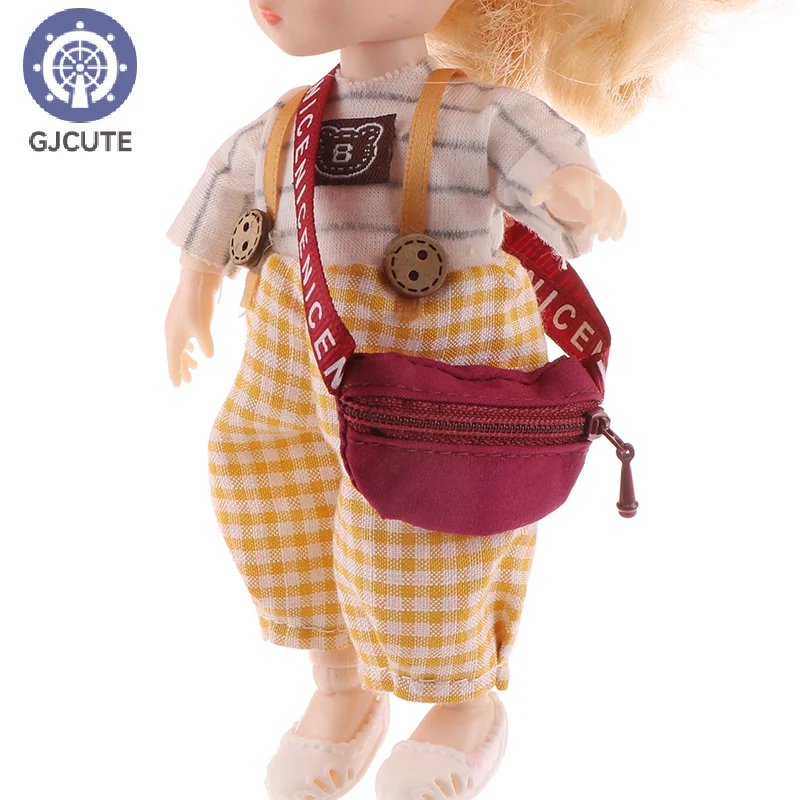 1/8 1/12 Dollhouse Miniature Cross-body Cloth Waist Bag Mini Doll Chest Bags Shoulder Bag Handbag Purse Model Decor Toys