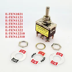 1PCS E-TEN High-end Mini Auto Toggle Switch AC 250V 16A 2/3/4/6/12 Pin ON-OFF-ON 2/3 Position Silver Contact with Waterproof Cap