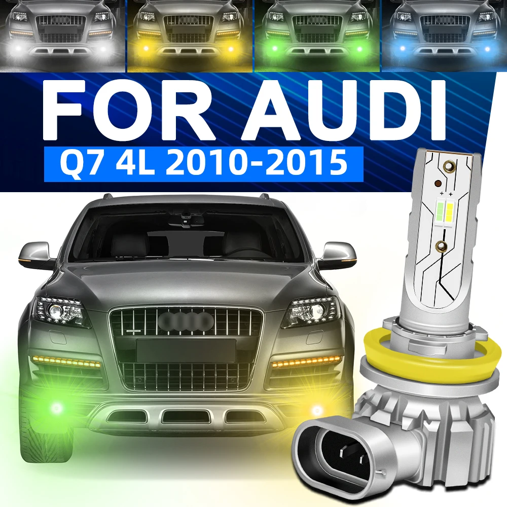 LED Fog Lights For Audi Q7 4L 2010 2011 2012 2013 2014 2015 White Yellow Lemon Green Ice Blue Dual Color LED Fog Lamp Bulb 2PCS