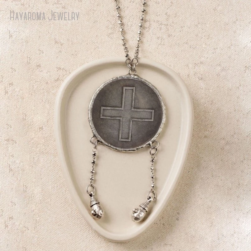 

10Pcs Stainless Steel Ball Chain Cross Coin Pendant Necklace Religious Spiritual Vintage Women Jewelry