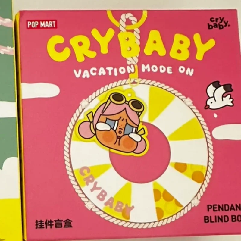 Original Popmart Vacation Mode On Crying Baby Crybaby Swimming Circle Pendant Blind Box Fashion Mystery Box Gift