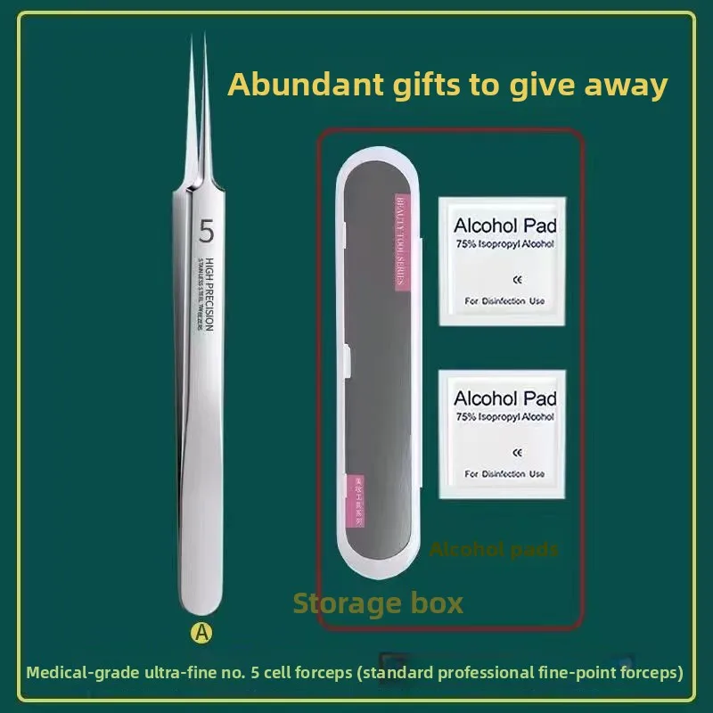 High Quality Acne Blackhead Removal Kit Stainless Steel Nose Face Pore Cleansing Needle for Ingrown Hair with Storage Box