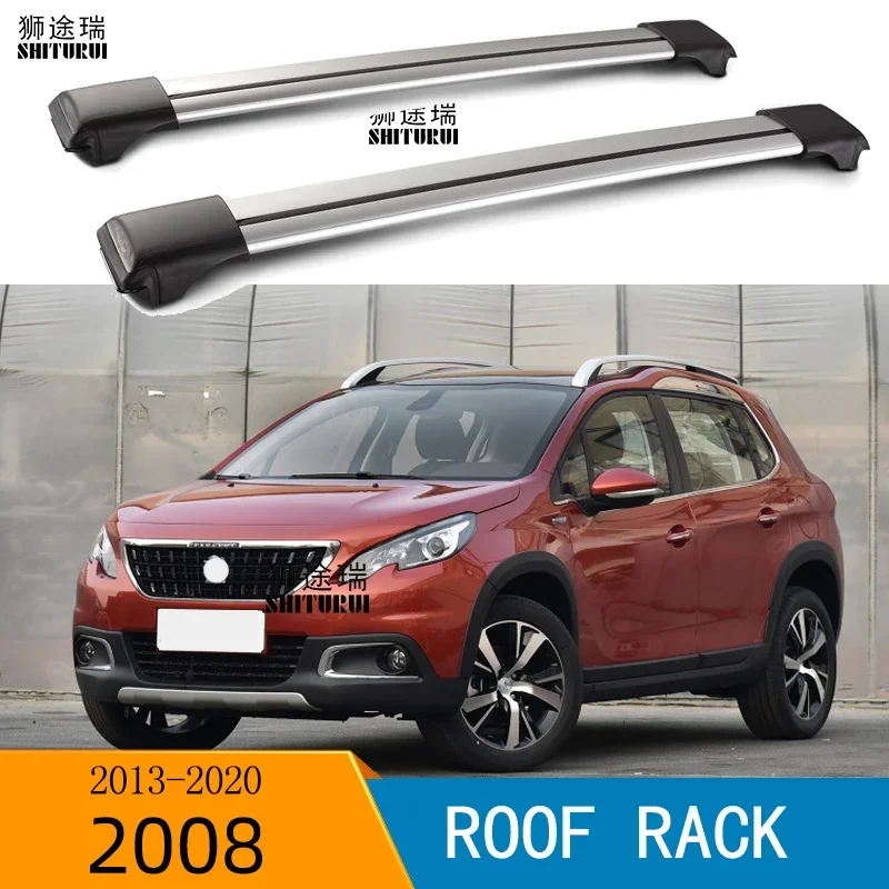 

2Pcs Roof Bars for PEUGEOT 2008 SUV 2013-2019 2014 2018 Aluminum Alloy Side Bars Cross Rails Roof Rack Luggage CUV SUV LED