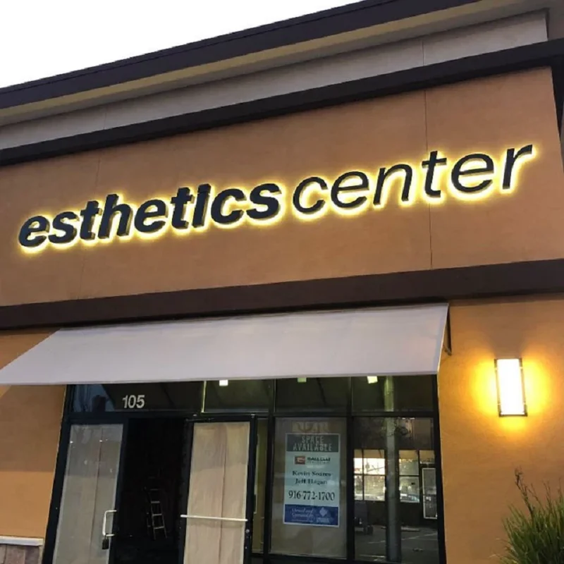 Custom LED Business Logo Sign for Storefront, 3D Channel Letters for Restaurant/Salon/Cafe  Large Metal Illuminated Signage
